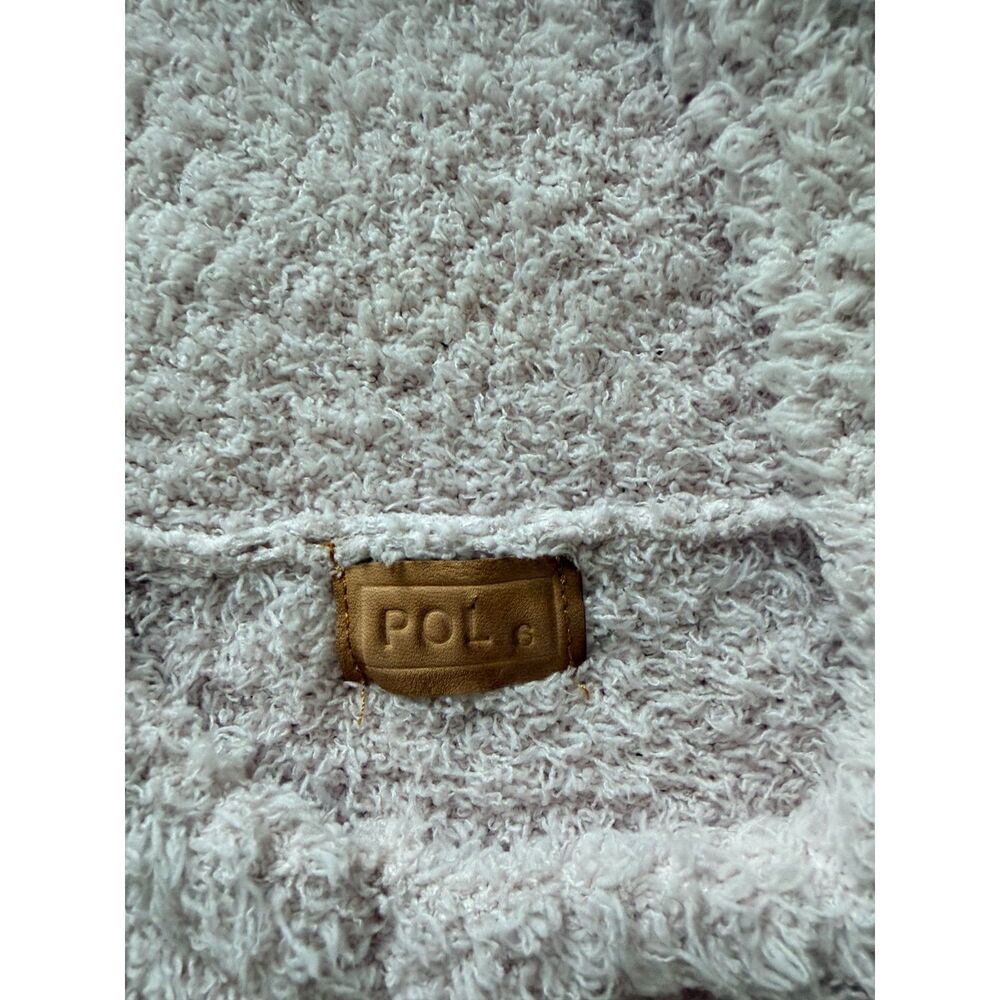 POL Clothing Cream Fuzzy Popcorn Knit Hoodie Sweater Sz S Oversized - Picture 4 of 9